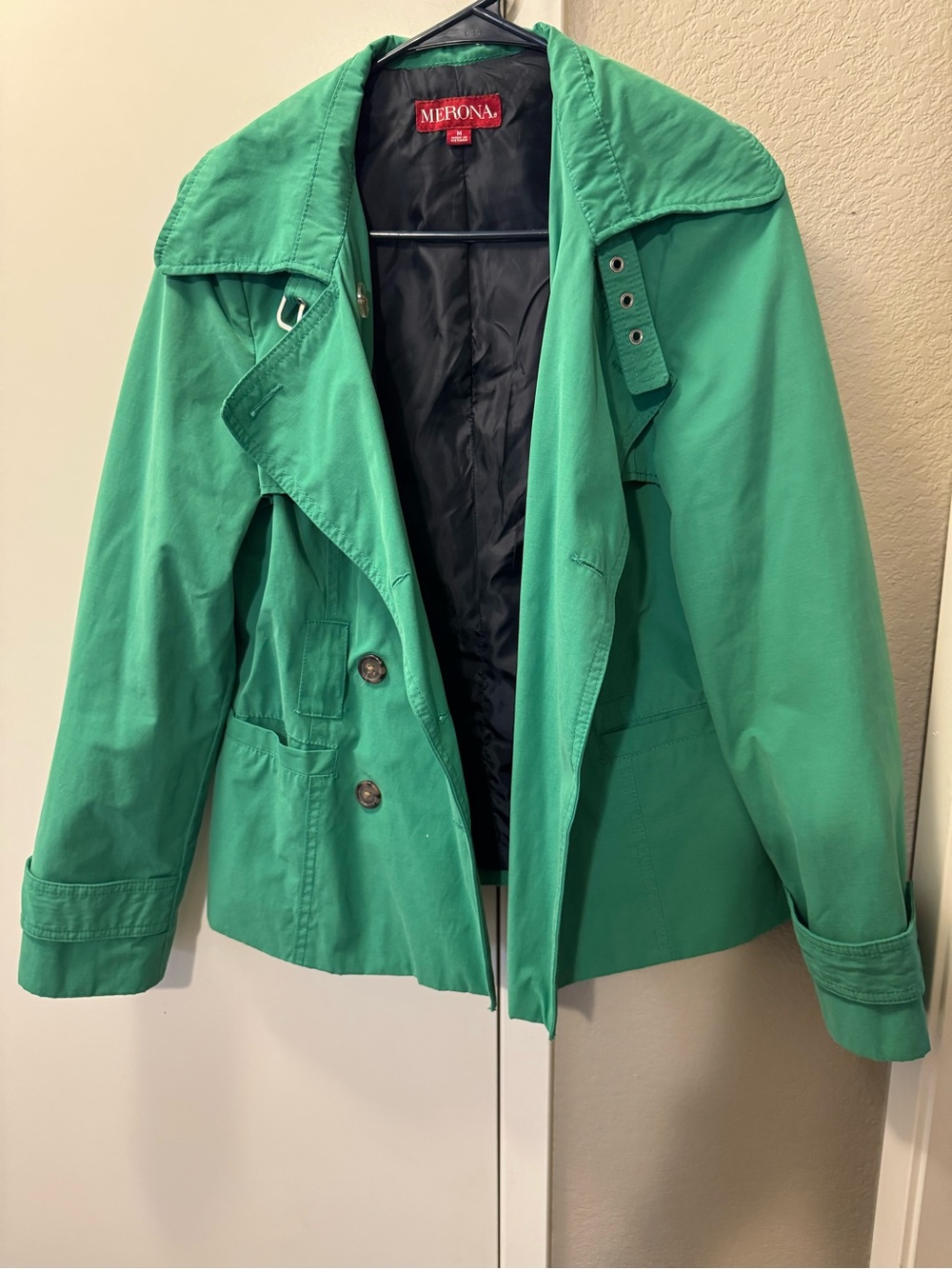 Merona Bright Green Women's Short Trench Coat